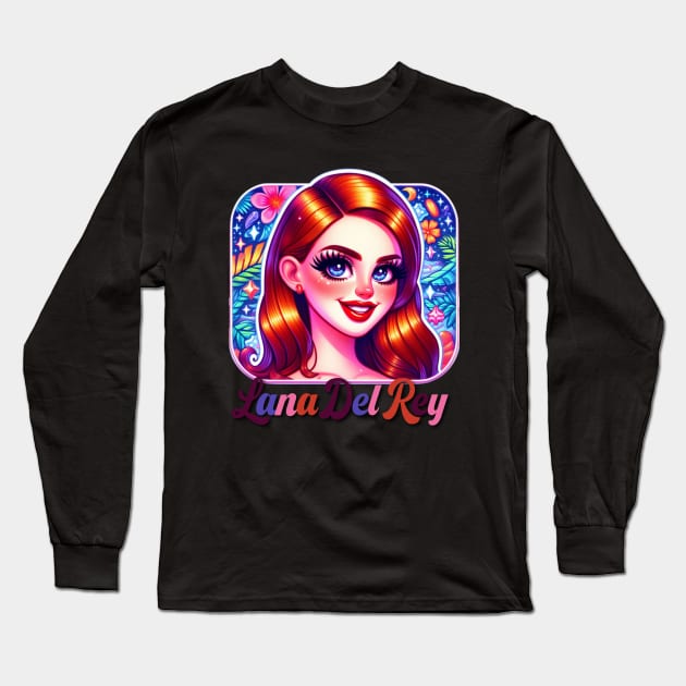 Lana Del Rey - Inspired by Lisa Frank Long Sleeve T-Shirt by Tiger Mountain Design Co.